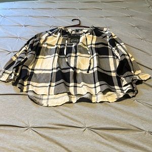 White and black plaid work shirt